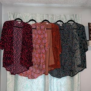 LOT OF 5 GUC LuLaRoe Lindsay Kimono Size Small